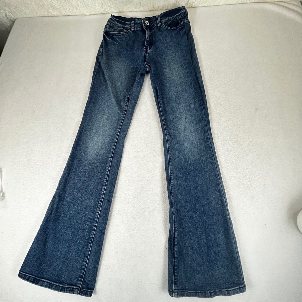 NVFelix Womens Blue Flare Jeans Mid Rise Stretch Denim PD006 Size S